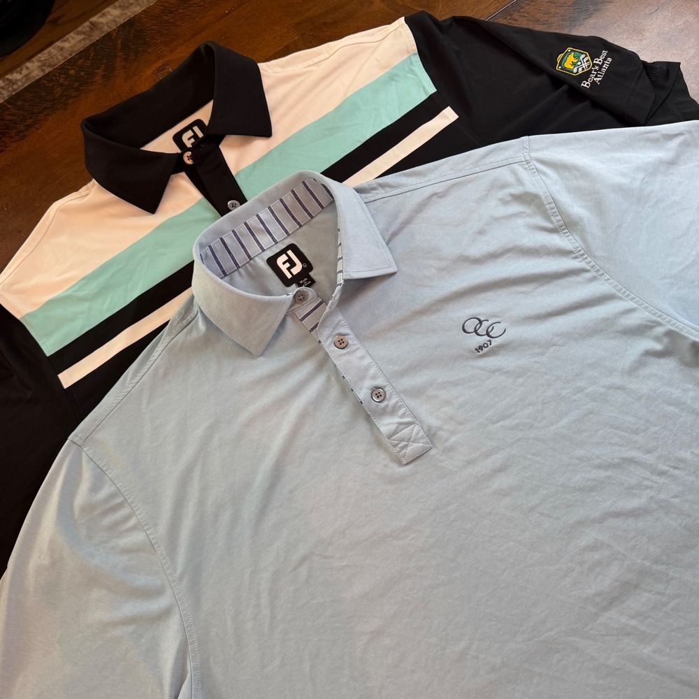 Lot of 2 FootJoy Mens Golf Polos Large Bears Best Atlanta Performance L